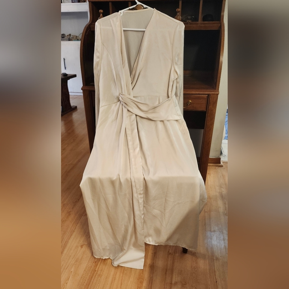 Cream Sexy Dress Front Is A Bit Open